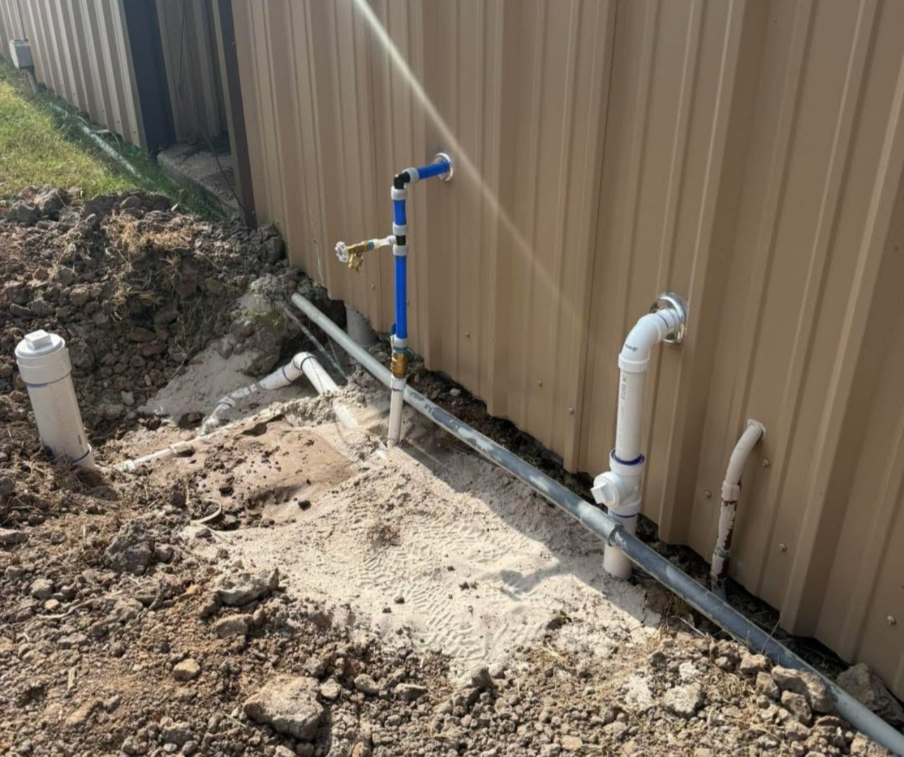 Exterior plumbing and drain line work